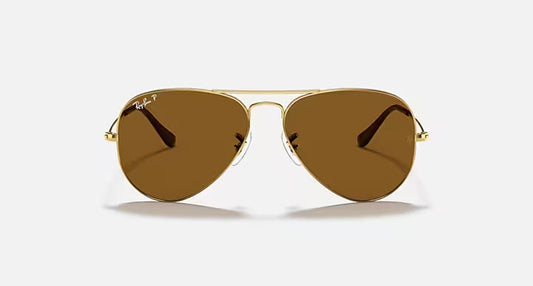 Ray-Ban Aviator Classic - Χρυσά Γυαλιά Ηλίου με Καφέ Φακούς