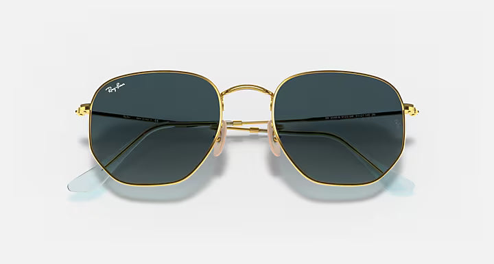 Ray-Ban Hexagonal Flat Lenses Γυαλιά Ηλίου Χρυσό με Πράσινους Φακούς