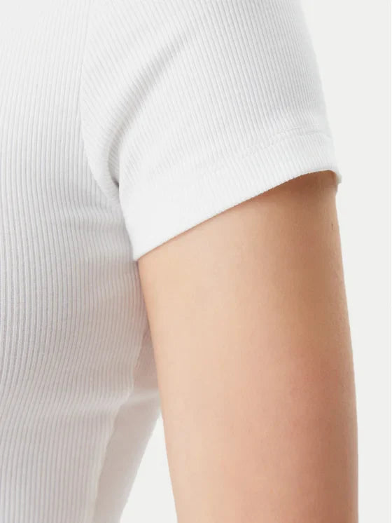T-Shir Badge Λευκό Slim Fit