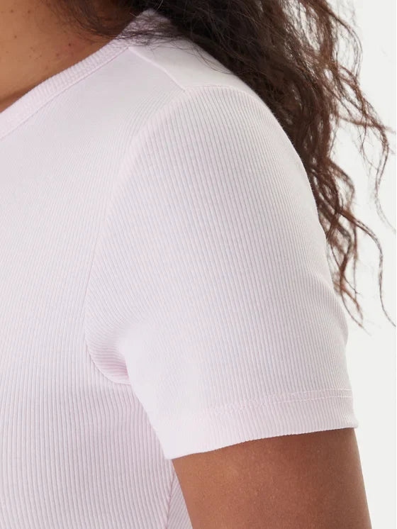 T-Shir Badge Ροζ Slim Fit