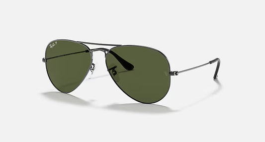 Ray-Ban Aviator Classic - Ασημί Γυαλιά Ηλίου με Σκούρους Πράσινους Φακούς
