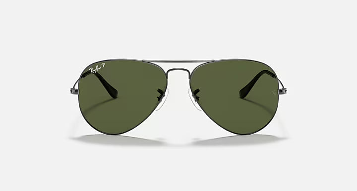 Ray-Ban Aviator Classic - Ασημί Γυαλιά Ηλίου με Σκούρους Πράσινους Φακούς