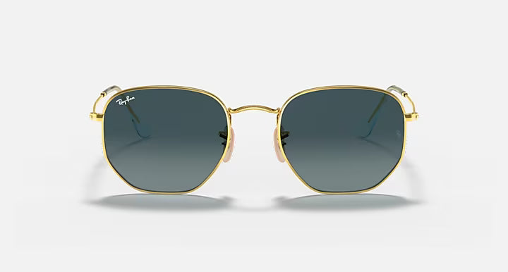 Ray-Ban Hexagonal Flat Lenses Γυαλιά Ηλίου Χρυσό με Πράσινους Φακούς