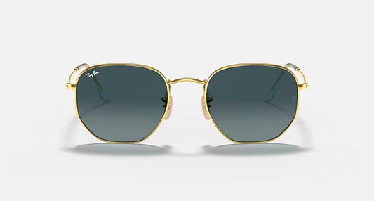 Hexagonal Flat Lenses Γυαλιά Ηλίου Χρυσό με Πράσινους Φακούς