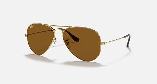 Ray-Ban Aviator Classic - Χρυσά Γυαλιά Ηλίου με Καφέ Φακούς