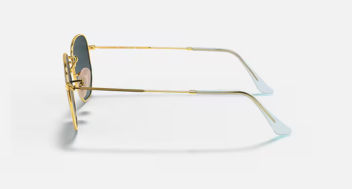 Ray-Ban Hexagonal Flat Lenses Γυαλιά Ηλίου Χρυσό με Πράσινους Φακούς