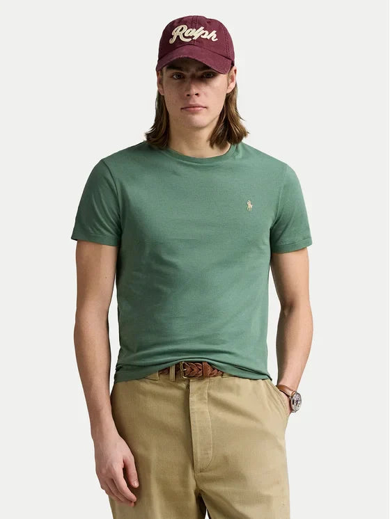 Polo Ralph Lauren T-shirt Beige Μπλε Πράσινο