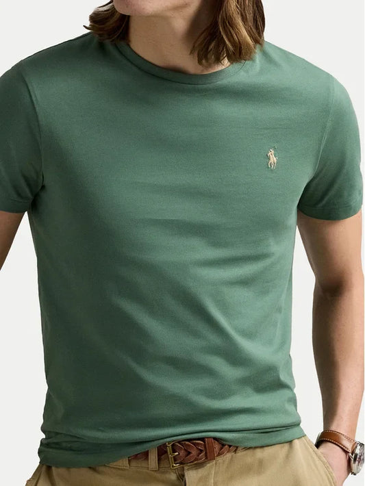 Polo Ralph Lauren T-shirt Beige Μπλε Πράσινο