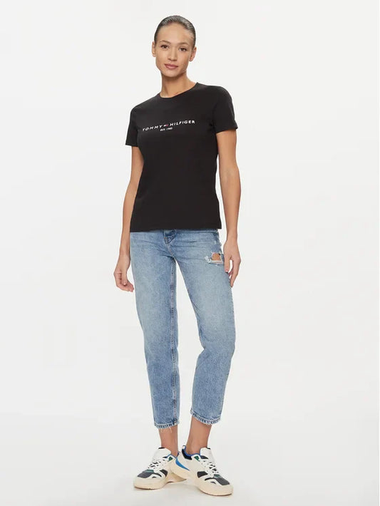 T-Shir Heritage C-Nk WW0WW31999 Μαύρο Regular Fit