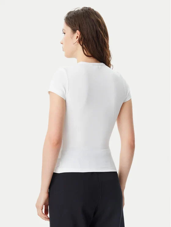T-Shir Badge Λευκό Slim Fit