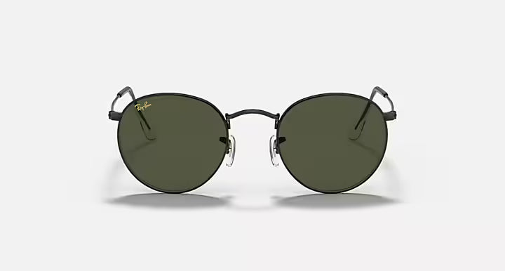 Ray-Ban Round Metal Legend Gold - Μαύρα Στρογγυλά Γυαλιά Ηλίου με Πράσινους Φακούς
